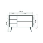 Μπουφέ Mente 2 SONOMA OAK ΜΕΛΑΜΙΝΗ 120x36xH90cm ed3847 - Image 2