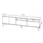 Έπιπλο τηλεόρασης Eva sonoma χρώμα μοριοσανίδα 180x35x52cm ed384 - Image 2