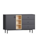 Μπουφέ Bigio ανθρακί χρώμα μελαμίνη 130x40x48 6cm ed3855 - Image 5