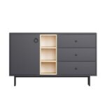 Μπουφέ Bigio ανθρακί χρώμα μελαμίνη 130x40x48 6cm ed3855 - Image 4