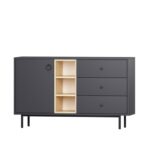 Μπουφέ Bigio ανθρακί χρώμα μελαμίνη 130x40x48 6cm ed3855 - Image 3