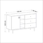 Μπουφέ Bigio ανθρακί χρώμα μελαμίνη 130x40x48 6cm ed3855 - Image 2