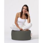 Πουφ Round fume ύφασμα 55x30cm ed3866 - Image 5