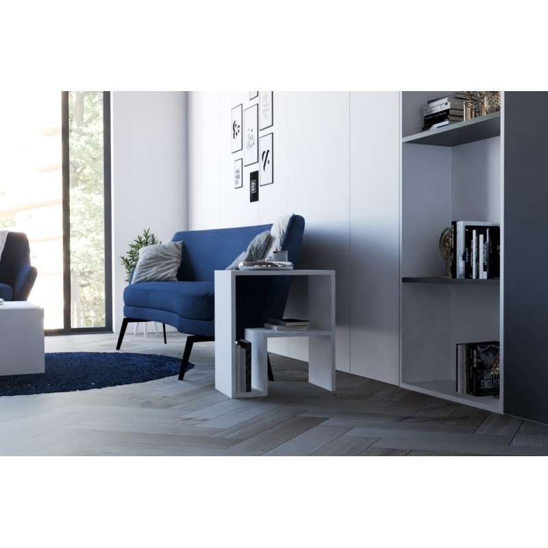 3872_0-800x800 Βοηθητικό τραπέζι σαλονιού Abba άσπρη μελαμίνη 52x30x45cm ed3872 - Image 1