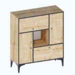 Ντουλάπι Canopo sapphire oak μαύρο χρώμα 100x40x117cm ed3884 - Image 3