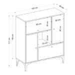 Ντουλάπι Canopo sapphire oak μαύρο χρώμα 100x40x117cm ed3884 - Image 2