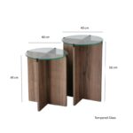 Set 2 τραπεζάκια σαλονιού Lily καρυδί μελαμίνη 40x50cm ed3889 - Image 2