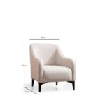 Πολυθρόνα Belissimo ξύλινη λευκό ύφασμα 94x87x77cm ed3892 - Image 2