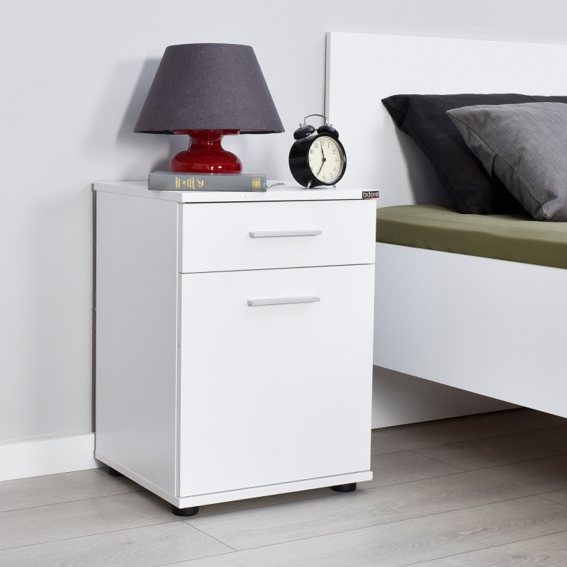 3893_0-800x800 Κομοδίνο Sesami λευκή μελαμίνη 40x39x57cm ed3893 - Image 1