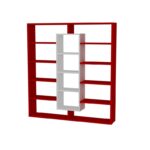 Βιβλιοθήκη Ample κόκκινο άσπρο μελαμίνη 125x22x135 7εκ ed3902 - Image 3
