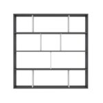 Βιβλιοθήκη Hodbi ανθρακί άσπρο μελαμίνη 145 2x25x145εκ ed3905 - Image 3