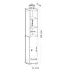 Ντουλάπι μπάνιου Niles άσπρη μελαμίνη 33 2x35x188 3cm ed3910 - Image 2