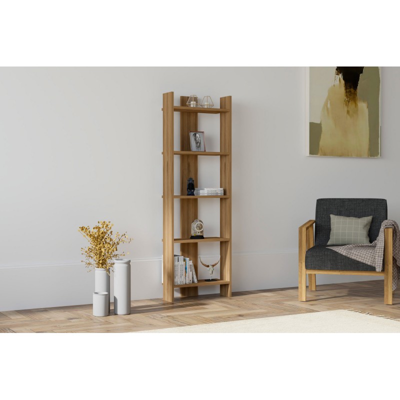 3924_0-800x800 Βιβλιοθήκη Virba καρυδί μελαμίνη 52 4x22 6x149εκ ed3924 - Image 1