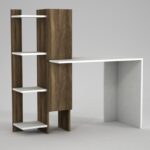 Γραφείο Piemonte λευκό καρυδί μελαμίνη 90x45x72cm ed392 - Image 4