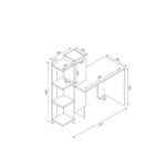 Γραφείο Piemonte λευκό καρυδί μελαμίνη 90x45x72cm ed392 - Image 2