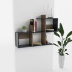 Ράφι τοίχου Lago ανθρακί καρυδί 97 2x19 8x59 6cm ed3934