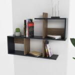 Ράφι τοίχου Lago ανθρακί καρυδί 97 2x19 8x59 6cm ed3934 - Image 5