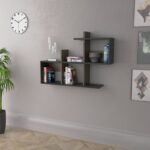 Ράφι τοίχου Lago ανθρακί καρυδί 97 2x19 8x59 6cm ed3934 - Image 4