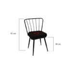 Καρέκλα Star μαύρο χρώμα μέταλλο 43x42x84cm set 2τεμ ed3936 - Image 2