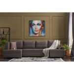 Γωνιακός καναπές Ece Panoramik καφέ 315x160x88cm ed3939