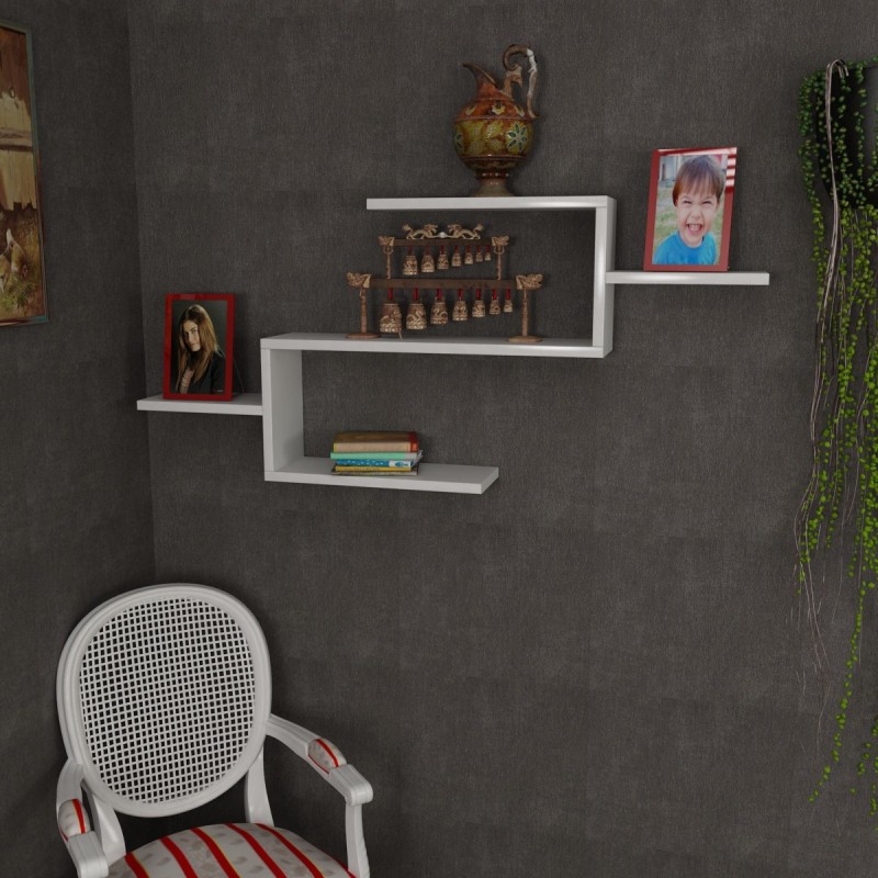 3948_0-800x800 Ραφιέρα Twist άσπρο μελαμίνη 104x14 5x49 4εκ ed3948 - Image 1