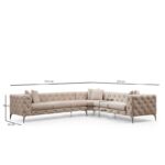 Γωνιακός καναπές Como Left εκρού 270x90x73cm ed3949 - Image 2