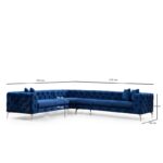 Γωνιακός καναπές Como Right μπλε 270x90x73cm ed3952 - Image 2