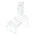 Γραφείο Firma plus 124x60x75 8cm χρώματος καρυδί μαύρο ed3954 - Image 2