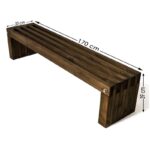 Σκαμπό Delem καρυδί πεύκο 170x39x40εκ ed3964 - Image 2