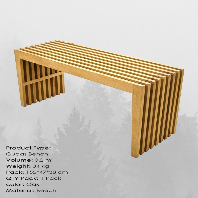 3965_0-800x800 Σκαμπό Gudas δρυς οξιά 150x36x45εκ ed3965 - Image 1