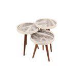 Βοηθητικά τραπεζάκια Bella λευκό χρώμα μελαμίνη 39x48xH39cm ed3975 - Image 5