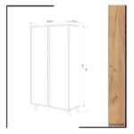 Ντουλάπα Ajumma δρυς άσπρο μελαμίνη 100x52x187εκ ed397 - Image 2