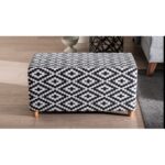 Σκαμπό Lotus άσπρο μαύρο ξύλινα πόδια  80x40x40εκ ed3985