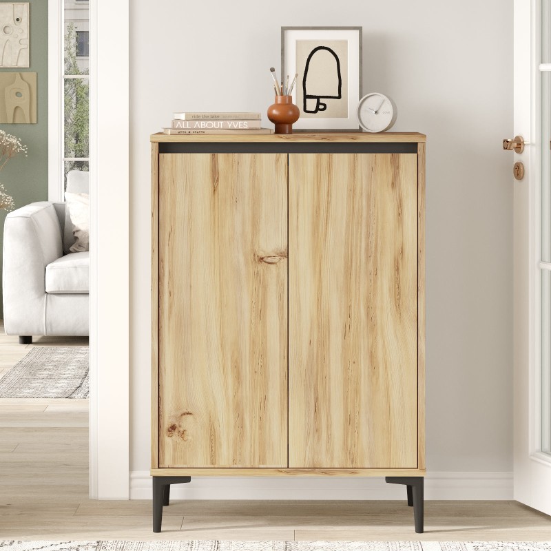 3987_0-800x800 Ντουλάπι Air δρυς ανθρακί μελαμίνη 72x35x104εκ ed3987 - Image 1