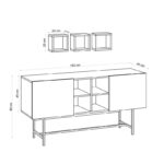 Μπουφέ Leya 150x45x40cm μελαμίνη μέταλλο ed3988 - Image 2