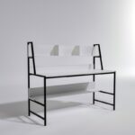 Γραφείο Symphony άσπρο μέταλλο μελαμίνη 140x60x122cm ed3990 - Image 5