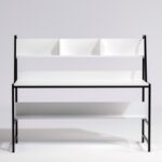 Γραφείο Symphony άσπρο μέταλλο μελαμίνη 140x60x122cm ed3990 - Image 3