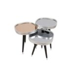 Σετ τραπεζιών σαλονιού Bella ασημί μαύρο χρώμα 42x40 5x58 5cm ed4001 - Image 5