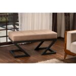 Σκαμπώ Fa μπεζ ύφασμα μέταλλο 92x46x44cm ed4007