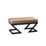 Σκαμπώ Fa μπεζ ύφασμα μέταλλο 92x46x44cm ed4007 - Image 3