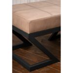 Σκαμπώ Fa μπεζ ύφασμα μέταλλο 92x46x44cm ed4007 - Image 2