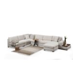 Γωνιακός καναπές Loop 272x428cm μπεζ ed400 - Image 3