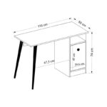 Γραφείο Canvas λευκό Sapphire Oak 110x50x74cm μελαμίνη ed4012 - Image 2