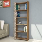 Βιβλιοθήκη City  καρυδί κρεμ 64 6x24 2x170cm ed4013