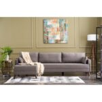 Γωνιακός καναπές Bella Left καφέ χρώμα 275x81x85cm ed4023