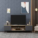 Έπιπλο τηλεόρασης Bloom Oak ανθρακί 160x37 4x47cm ed4039 - Image 5