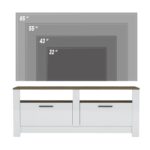 Έπιπλο τηλεόρασης Grado μελαμίνη καρυδί λευκό 145 2x37x56 6cm ed4040 - Image 5