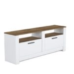 Έπιπλο τηλεόρασης Grado μελαμίνη καρυδί λευκό 145 2x37x56 6cm ed4040 - Image 3