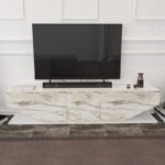 Έπιπλο tv Perla λευκή μελαμίνη 180x30x45cm ed4044