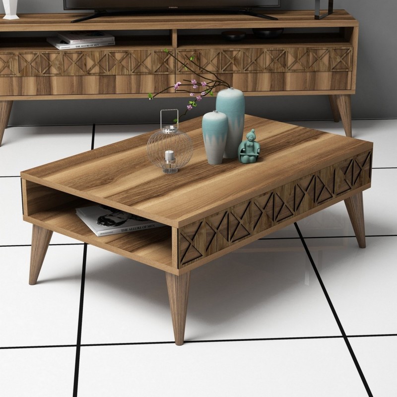 4058_0-800x800 Τραπέζι σαλονιού Line καρυδί μελαμίνη 90x60x34 6εκ ed4058 - Image 1